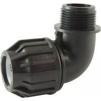 Coude 90° mâle à compression PE – Filetage BSP – Polypropylène haute densité – Joint lubrifié pour installation rapide – Ezfitt