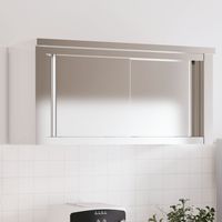 Vidaxl – Armoire murale de cuisine inox 92 x 40 x 46 cm – 2 portes coulissantes – Capacité 60 kg – Design mural pour rangement optimisé