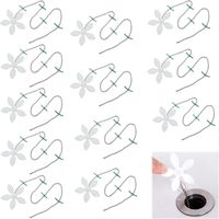12 attrape-cheveux de douche 6x44cm en forme de fleur, anti-colmatage pour salle de bain et baignoire.