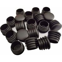 Embouts ronds en plastique – 25 mm de diamètre – Lot de 20 – Polyéthylène noir résistant – Conviennent aux pieds de meubles et d'équipements, protègent les sols