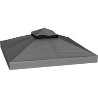 3 x 3 m Housse de remplacement pour tonnelle, Bâche de pavillon avec trous d'évacuation d'eau, Protection solaire UPF30+, Gris anthracite