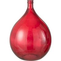 Vase en verre rouge élégant pour décoration intérieure raffinée - Rouge intense translucide