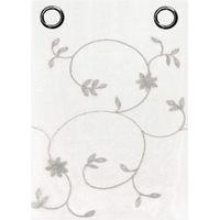 Rideau de Fenêtre Couple 2 pcs Porte Intérieure Tissu semi-transparent Fleurs Gris - 140x280 cm