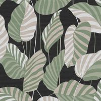 Abstract Jungle Leaves Wallpaper Paste The Wall Vinyl Textured Green Gold Black