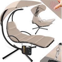 Fauteuil suspendu pare-soleil avec protection UV en acier beige