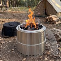 Brasero exterieur sans fumee acier inox 360 degres OKMYHOME