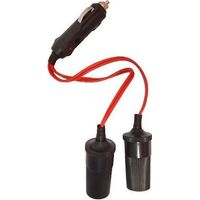 Double prise allume-cigare 12/24V - HTC EQUIPEMENT - Avec led 10A et Cable rouge 20cm