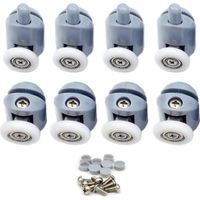 Roulettes de fixation pour portes et parois de douche, lot de 8, roulettes pour portes de douche coulissantes, roulettes pour parois de douche de salle de bain, 23 mm
