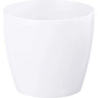Vaso da fiori con coperchio in plastica, bianco, 25 cm, Magnolia