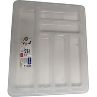 Organizador de cajones para cubiertos de 6 compartimentos, incoloro, Rotho, 1 unidad.