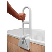 Bathtub grab bar, bathtub entry handle, bathtub safety bar, bathtub safety handle, bathtub access, white