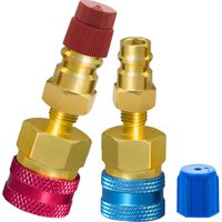 Pièces Adaptateurs de Coupleurs Rapides R1234YF, Adaptateurs R1234yf vers R134a Côté Haut/Bas Adaptateur Kit de pour R1234YF Recharge d'évacuation du Système de Réfrigérant A/C