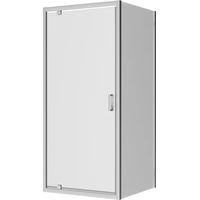 Paroi de douche 70x100 cm Porte battante angulaire et paroi fixe Profilés en aluminium chromé Verre opaque 6mm h190 - Réversible Mod. Apulia