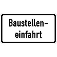 Warn- und Hinweisschild 28, 600x330 mm, Baustelleneinfahrt, RAL-Gütezeichen Folie RA2