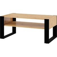 Tavolino da caffè nuka cm 110 x 60 x 48h colre rovere rustico e gambe nere - Bim Forniture