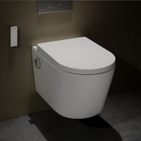 Dusch-WC Hänge WC mit Bidet Funktion Spülrandlos Japanische Toilette WC, Instellbarem Wasserdruck, Damenpflege, Nachtlicht HOROW