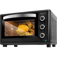 Cecotec – Mini four chaleur tournante 30L 1500W – 5 fonctions cuisson : convection, grill, rotisserie – Porte double vitrage noir