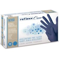 Reflexx N350 Nitrilhandschuhe ohne Beschleuniger, mikrorau, 3,2 g, Kat. 3, 100 Stück, XS