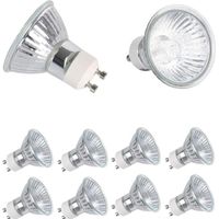 Ampoules halogènes LED Ampoules capsules halogènes Ampoule halogène Gu10 Ampoules halogènes Gu10 Ampoules halogènes Gu10 Ampoules de veilleuse Gu 10 Ampoules LED 35 W, lot de 10