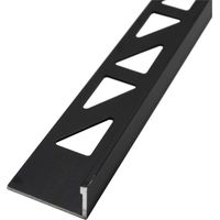 Dalsys Fliesenschiene Winkelprofil Aluminium (eloxiert, Fliesenprofil - Schwarz 2,5m x 12,5mm, 1 Stück