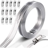 Sunxury – 304 Stainless Steel Cable Tie – Corrosion Resistant – 3m Length with 12 Carabiners – For Various Applications