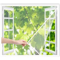 Moustiquaire Fenêtre 65x120cm Blanc Moustiquaires Toile Moustiquaire Sans Perçage