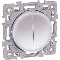 Doppel-Drücker mit Schließfunktion 10A - SQUARE Farbe Silber