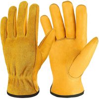 Gants De Jardinage - Cuir De Vache Naturel - Dos Respirant Et Paume Renforcée - Pour Homme Et Femme - Taille M