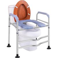 Rehausseur Toilettes Adulte,Rehausseur WC Adulte avec Accoudoir,Chaise percée adulte,Barre d'appui WC,Rehausseur Toilette Adulte Post Operatoire,pour les personnes âgées et handicapées