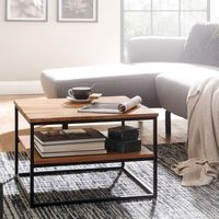 Table basse 2 niveaux 60x60x41 cm en acacia massif - ELIUR