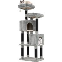 Hoher katzenbaum mit 2 hohlen liegeflachen und kratzstammen 156 cm 211170506