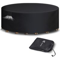 VOUNOT Garden Furniture Covers Ø190x73cm Waterproof Patio Set Cover Black
