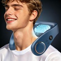 Ventilateur de Cou Froid,Ventilateur Portable Cou sans Pales Mains Libres,5500mAh Mini Collier Ventilo Nuque avec Affichage LED et 5 Vitesses Puissant,Idee Cadeau Pour Enfant Femmes et Hommes
