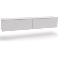 Meuble TV Nicole 160, style scandinave, suspendu, Armoire TV, blanc