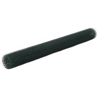 vidaXL Chicken Wire Fence Steel with PVC Coating 10x1,5 m Green