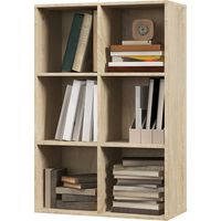 Bibliothèque 6 cubes en bois chêne 65,5x30x97,5 cm