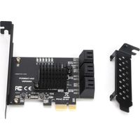 Carte contrôleur SATA Plug and Play, carte d'extension PCIe vers SATA, avec dissipateur thermique en aluminium et transmission haute vitesse, extension 6 ports haute stabilité.