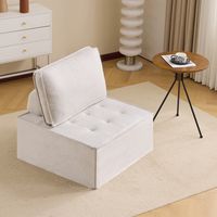 Canapé modulaire compact pour petit espace, assise confortable, structure en contreplaqué, beige
