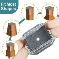 Lot de 24 protège-pieds de chaise carrés en feutre de silicone pour planchers de bois franc (tailles : 1-1/16 pouces à 1-5/8 pouces).