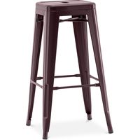 Privatefloor – Tabouret de bar en acier 76 cm – Design industriel – Finition métallique – Pour comptoirs hauts – Usage intensif intérieur