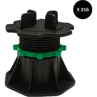 Set di 216 cuscinetti regolabili per lastre e griglie da 50 a 80 mm - Colore - Nero