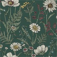 Wild Meadow Forest Wallpaper Green Pink Paste The Wall Floral Botanical
