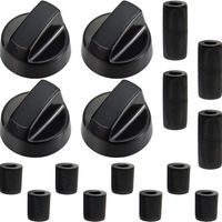 Ensemble de 4 boutons de rechange pour cuisinière à gaz, diamètre intérieur 6 mm/8 mm, pièces de rechange pour four et cuisinière - Noir