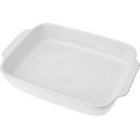 CREALYS 512732 - Teglia Rettangolare con Manici in Ceramica, 36,5 x 23,5 x 6,5 cm, Colore Bianco