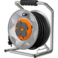 Zenitech – Enrouleur de chantier IP44 4 prises 16A 35m – Câble H07RN-F 3G2,5mm² – Protection thermique 3000W – Pour chantiers humides