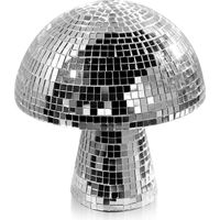 Boule Disco Champignon Miroir, Boule disco en forme de champignon Argent Boule À Facettes Champignon décoration de champignons discothèques Boule à Facettes Disco Miroir pour Décoration de Fête