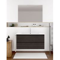 Set da bagno Ibiza 2 cassetti - 8 colori diversi - 15 misure - Include mobili, lavabo e specchio - Rovere Sinatra 80x40Cm