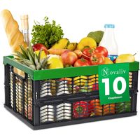 10 boîtes pliables robustes, 30 L, vert/noir
