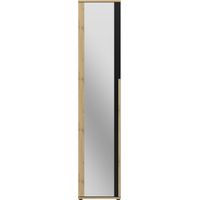 Dressing miroir 1 porte effet bois chêne 50cm – Hauteur 235cm – Finitions en chêne artisan – Colonne dressing modulable – Gami