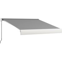 Tenda da sole motorizzata, tenda da sole elettrica, angolo regolabile da 14° a 30°, con telecomando a manovella, 3 x 2,5 m, grigio chiaro